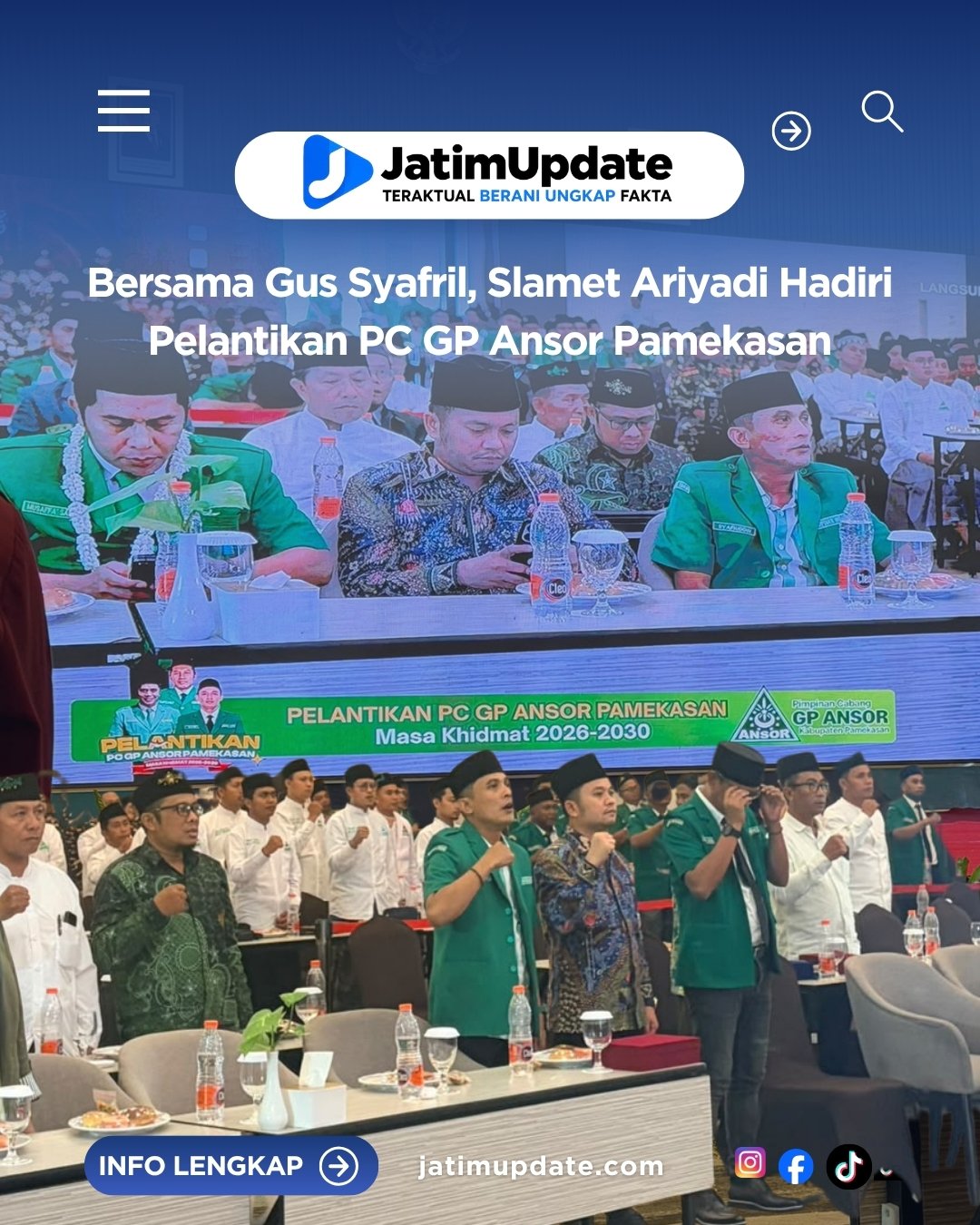 Bersama Gus Syafril, Slamet Ariyadi Hadiri Pelantikan PC GP Ansor Pamekasan (Ilustrasi)