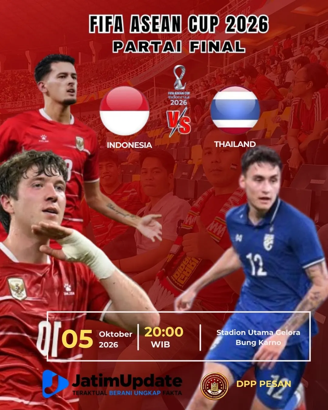 Sekjen DPP PESAN Prediksi Indonesia Tekuk Thailand 2-1 di Final, Ajak Masyarakat Beri Dukungan (Ilustrasi)