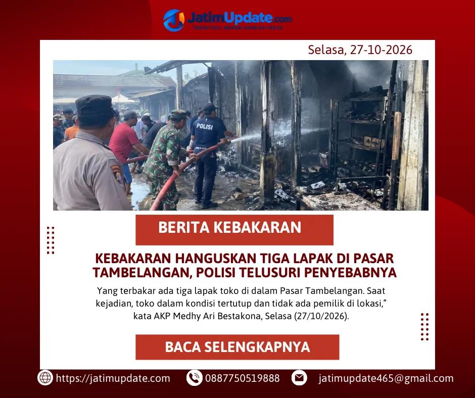 Kebakaran Hanguskan Tiga Lapak di Pasar Tambelangan, Polisi Telusuri Penyebabnya (Ilustrasi)