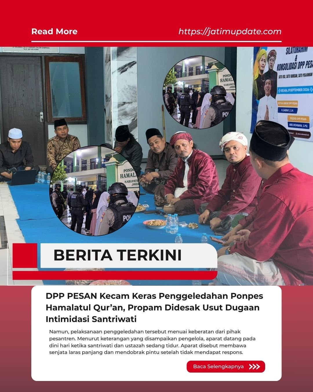 DPP PESAN Kecam Keras Penggeledahan Ponpes Hamalatul Qur’an, Propam Didesak Usut Dugaan Intimidasi Santriwati (Ilustrasi)